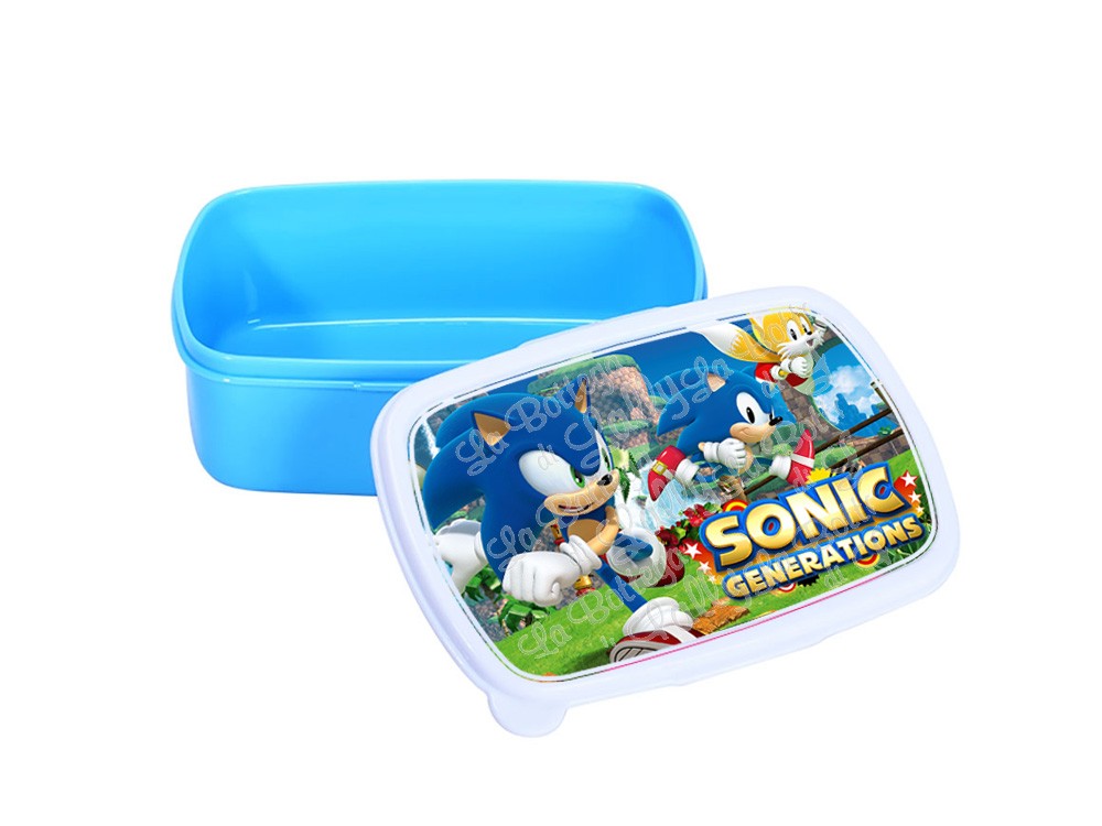 Sonic Portamerenda per Bambini in Plastica - Scuola Asilo Ricreazione  Merenda BLU